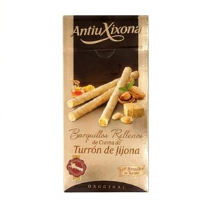 Barquillos rellenos de crema de turrón de jijona